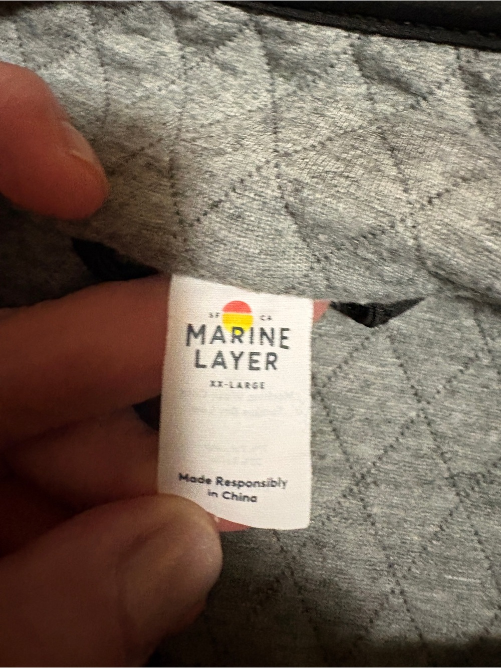 Marine Layer Heather Gray Quilted Jacket